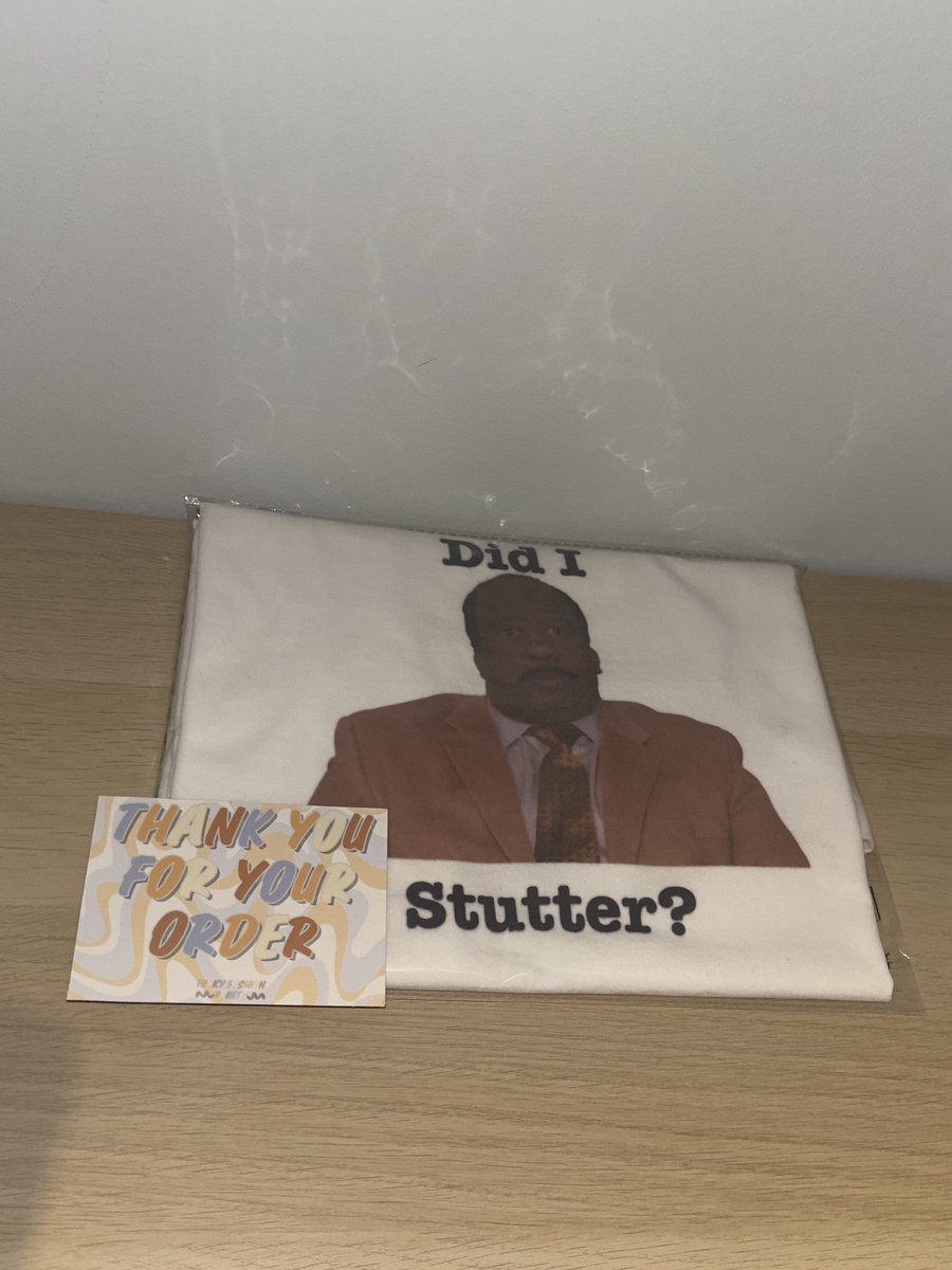 FunkyFashionP's tweet photo. DELIVERY DAY!! 🚚 
Stanley Hudson “Did I Stutter” T-Shirt #theoffice #personalisedtshirts #printedtshirts #SmallBusinessSaturday https://t.co/TuNDgxa1tM