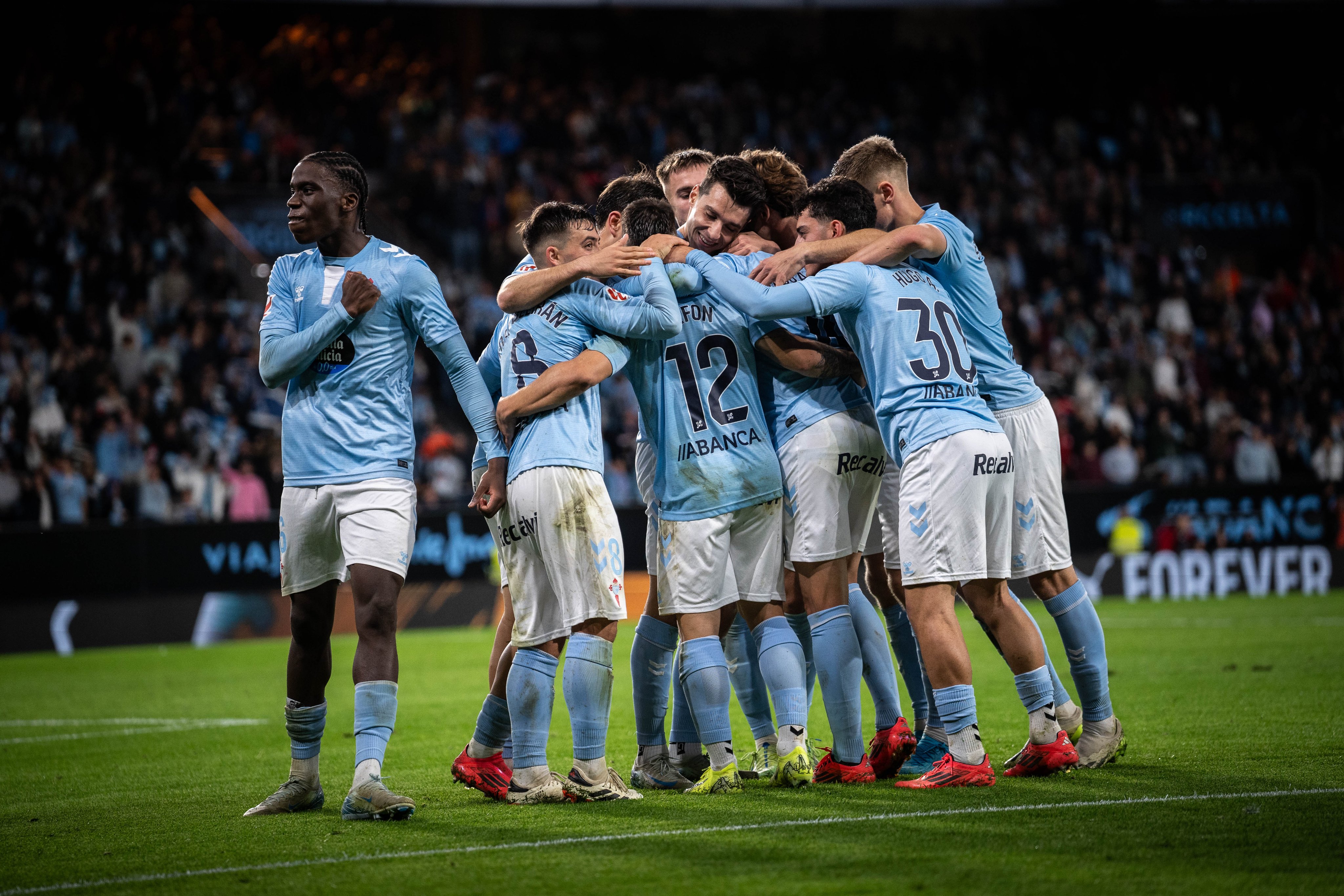 Celebración de un gol del Celta ante el Mallorca (Foto: RC Celta).