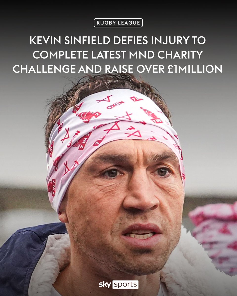 Kevin Sinfield completed a seven-day, 230-mile running challenge in memory of rugby league legend Rob Burrow and the Motor Neurone Disease community 👏

Sinfield passed his fundraising target of £777,777, raising over £1 million for charity 🙌