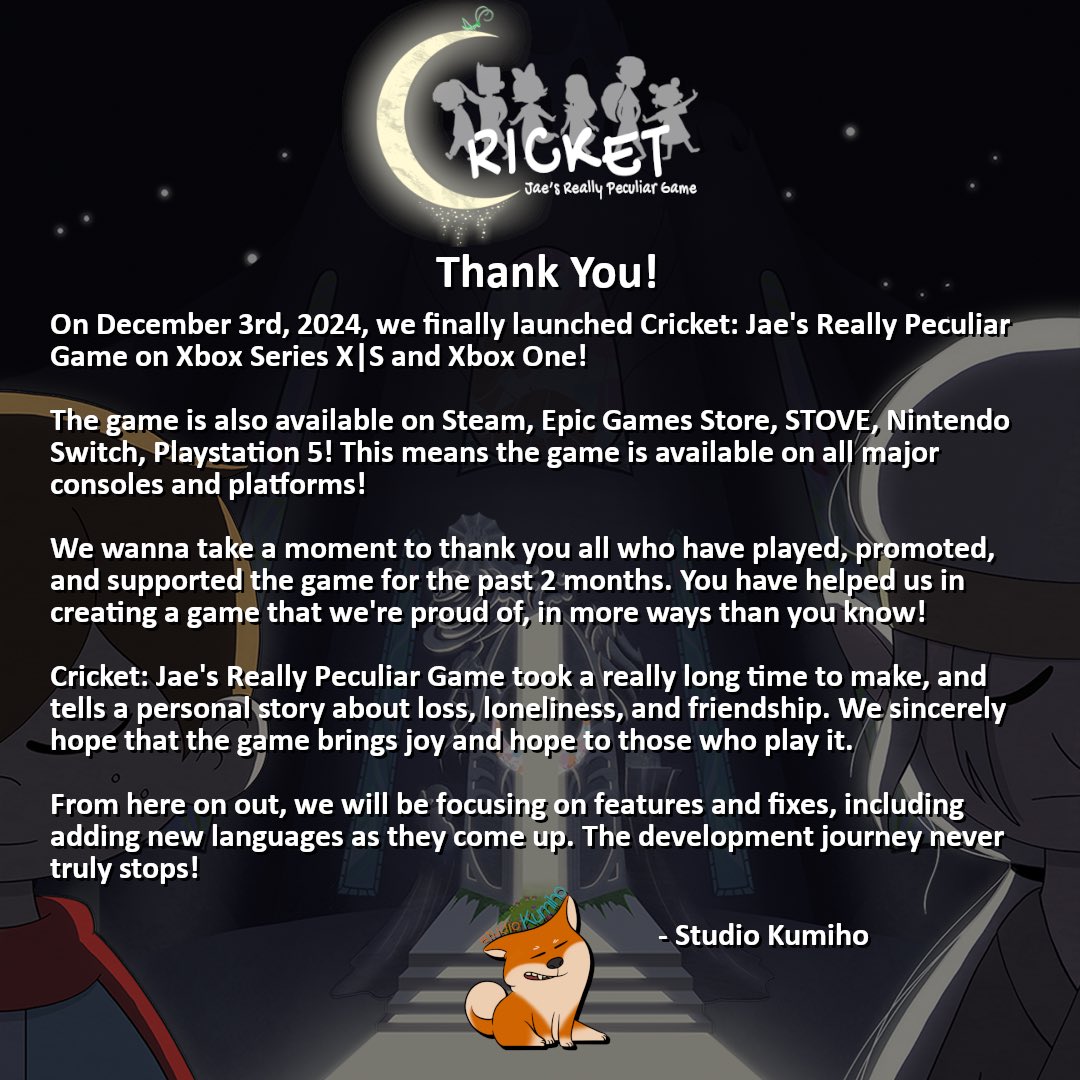 StudioKumiho's tweet photo. A message for you all 🦗 thank you ❤️ https://t.co/XhXaMud0mT