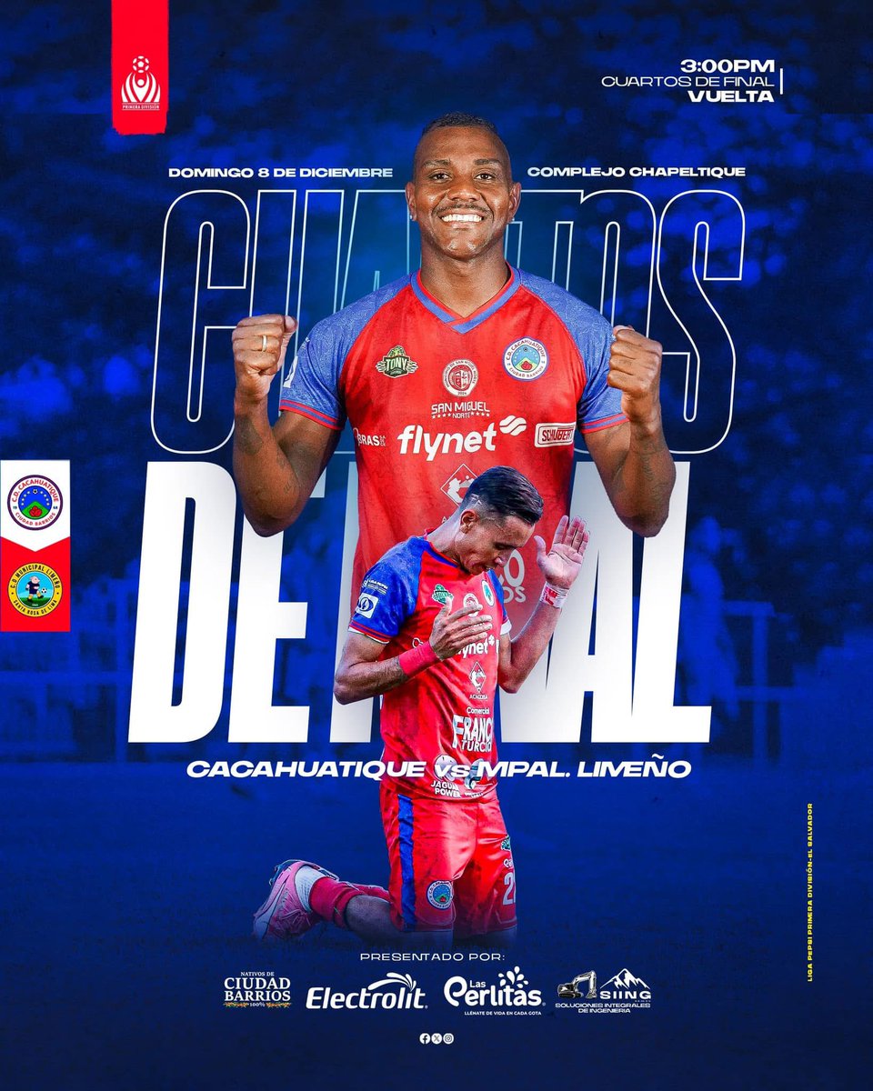 ¡Mañana jugamos en casa 🤩🤩🤩 🏟️ el Complejo Deportivo de Chapeltique será nuestro campo de batalla donde lucharemos por la victoria! 🔴
¡Familia Cafetalera, los necesitamos más que nunca! Llena las gradas, hazte sentir y vibremos juntos en apoyo a nuestras estrellas. ⚽💪