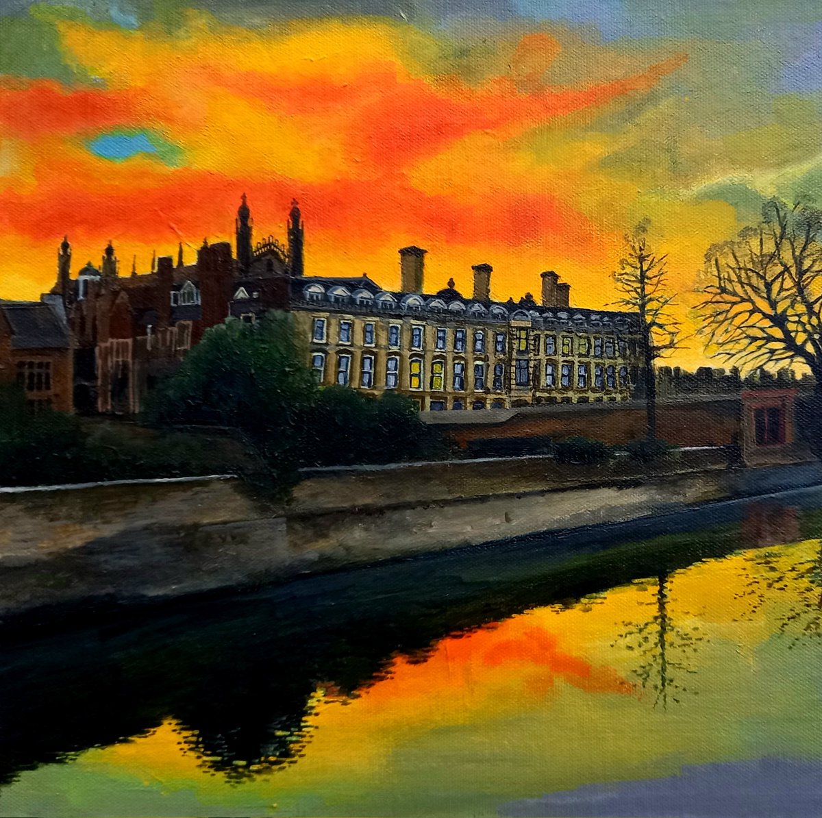 Ally Barrett (@reverendally) on Twitter photo New painting: Clare College Cambridge, from the Fellows' Garden, with entertaining sky (and big thanks to <a href="/camdiary/">Sir Cam’s Cambridge Diary</a> for a whole bunch of beautiful reference images to be inspired by). New painting: Clare College Cambridge, from the Fellows' Garden, with entertaining sky (and big thanks to <a href="/camdiary/">Sir Cam’s Cambridge Diary</a> for a whole bunch of beautiful reference images to be inspired by).