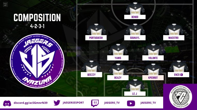 👊🏻Voici le 11 de départ pour notre VFT
TOURNAMENT 🎮
📣 Encouragez nos guerriers du soir !
🔥Restez actif sur les story Instagram du soir !