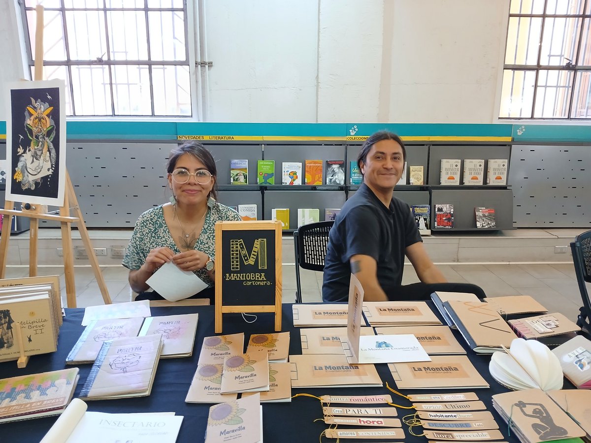Damos por inaugurada feria de bolsillo de #editorialescartoneras en SALA NOVEDADES de @BibliotecadStgo