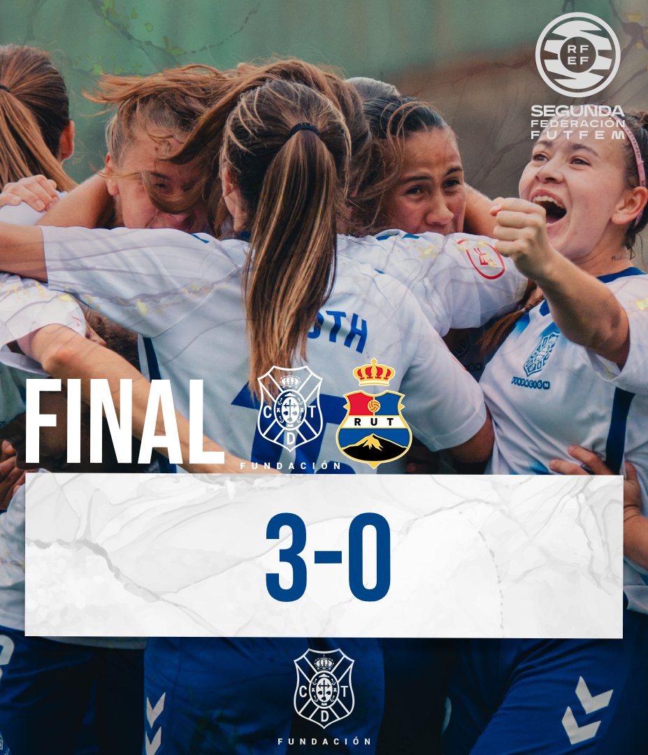WosoMagazine's tweet photo. 🚨JORNADA 1⃣4️⃣🚨
#SegundaFederacionFutFem Grupo Sur
@CDTFundacion 🔵⚪️ 3️⃣➖0⃣ @RUTFem_oficial 🔴🔵
⚽🔵⚪️ @MichellRomero, A. Méndez y @MartaVS6
🏟Javier Pérez
#wosomagazine🧩 #FundacionCDT #RUTFem https://t.co/NG1pmsf9uw