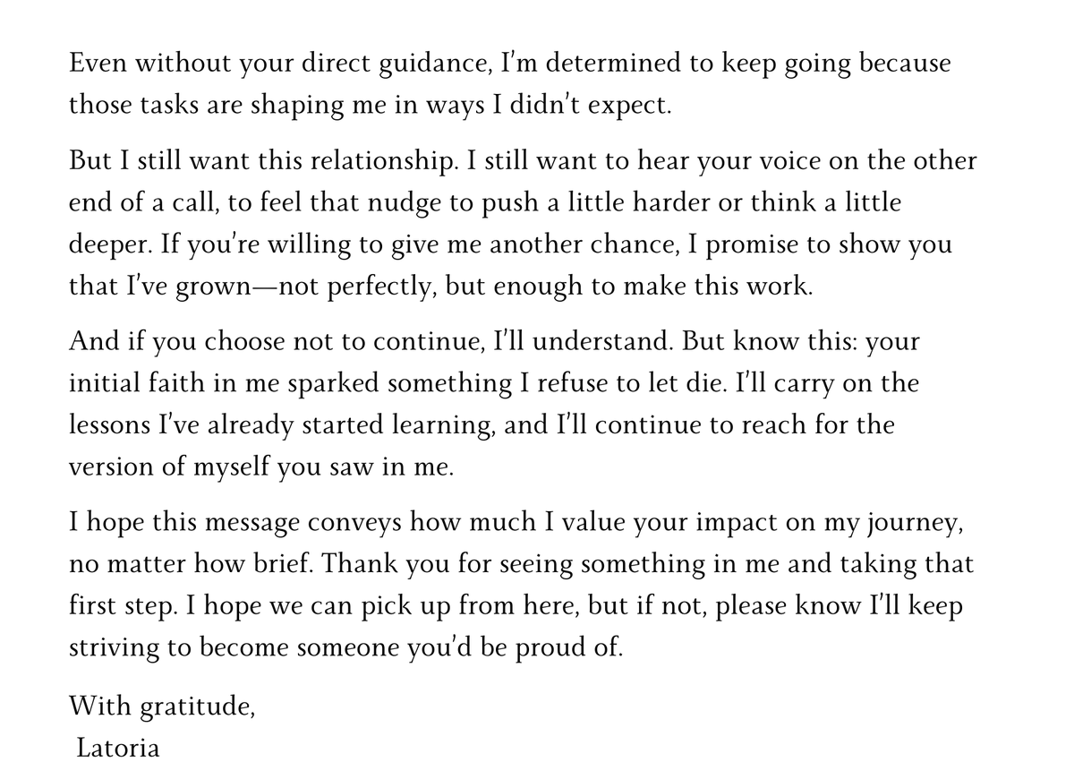 latoria_ria's tweet photo. Thank you for seeing something in me and taking that first step. I hope we can pick up from here, but if not, please know I’ll keep striving to become someone you’d be proud of.
#Day7 #31DaysChallenge #HeartfeltMessages #NewBeginnings #WritingChallenge2024 #DecemberVibes #LaunchJourney #CardsForAllOccasions
#Latoria