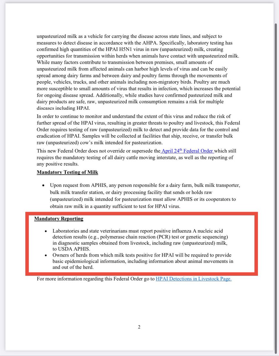 RealDrJaneRuby's tweet photo. ALERT:   Mandatory testing of Milk In ASYMPTOMATIC COWS For BIRD FLU with the FAKE PCR

Read that again to grasp the absurdity - this is an operation to destroy our nation's dairy supply chain!

@USDA will begin mandatory testing of cows milk to whip up fear porn through false pos PCR tests to justify destroying dairy supply chains 

AND to scare you into taking their new mRNA bird flu shots