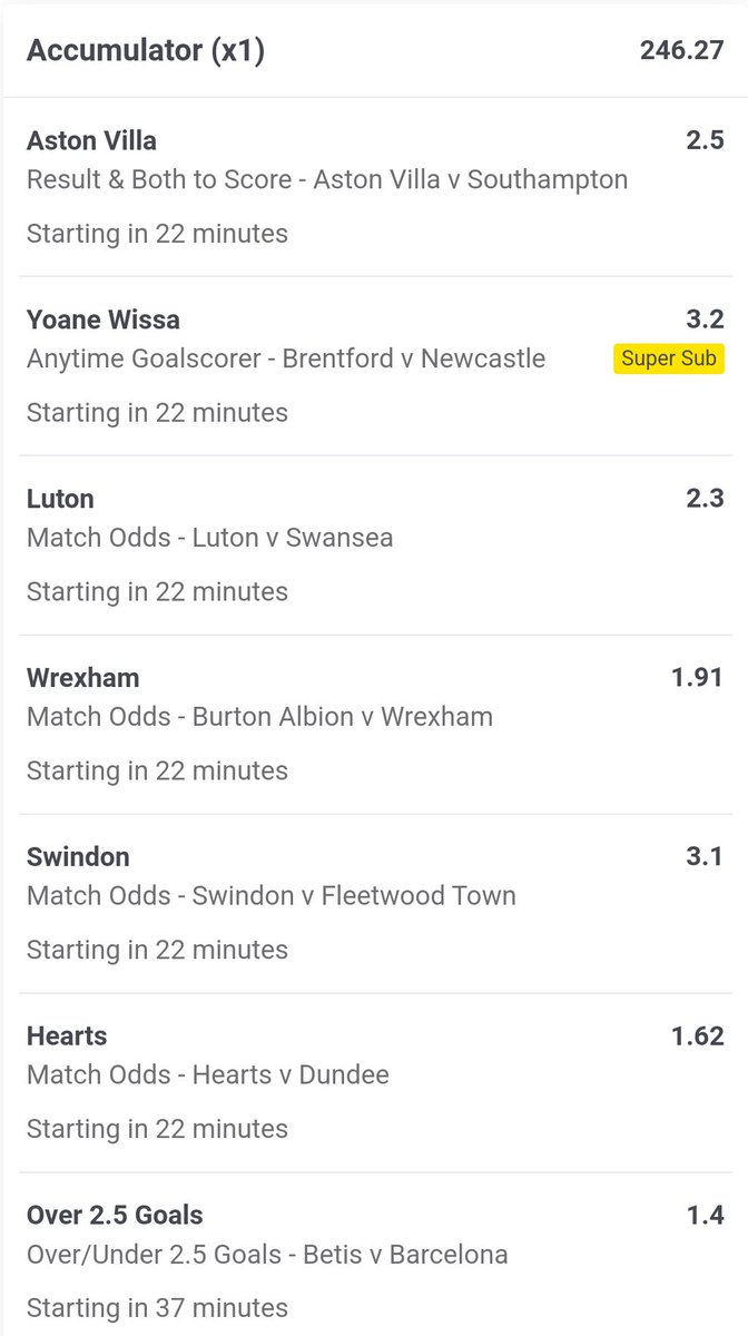 OddsOracleBets's tweet image. 🎇 HUGE 250/1 ACCA 

🤑 LIKE AND RETWEET for a chance of winning £100 if this comes in!! 

This one's just for fun