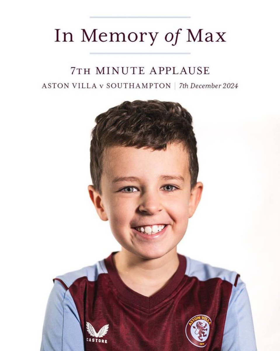 Applause in the 7th minute for Max today 👏 💜🩵 #avfc