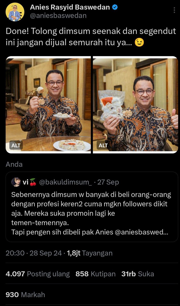 bakuldimsum_'s tweet photo. Krn w udh sembuh, w mau dagang lg.
Tolong bantu RT biar w ada pemasukan lg 🥺🙏
Cus yg kangen sm dimsum ayam w tolong bnget di beli.
Bs buat hampers natal&amp;tahun baru.
Pengiriman dr tgr by paxel all jabodetabek 20rb max 5porsi.
Harga 30rb/10pcs. Pak Anies pernah bli dimsum w loh https://t.co/TF7PBaghRC
