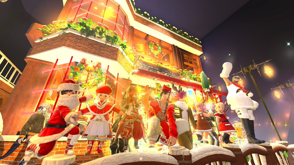 mochimaru_ff14's tweet photo. #O29 
クリスマス会🎄
リア充をかき分け…SS撮影へ！
めっちゃキレイなハウジングでした！！ https://t.co/Gpb5miUOS1