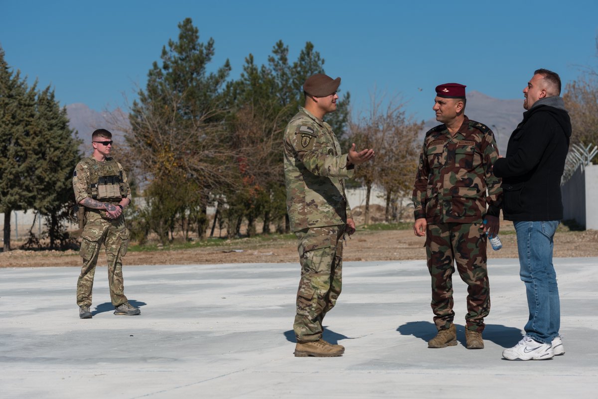 CJTFOIR's tweet photo. The @3rdSFAB and the Peshmerga reviewed ongoing projects to help partner forces improve unilateral operations in northern Iraq. These efforts and collaborations with the Peshmerga contribute to a future without ISIS.
@CENTCOM #OperationInherentResolve #PartnerForces #Teamwork https://t.co/IqcaNvkYew