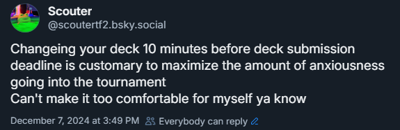 ScouterTF2's tweet photo. Too lazy to post here too
Hop on there if you want to follow my mediocre torunament results https://t.co/sbfSXKGCl1