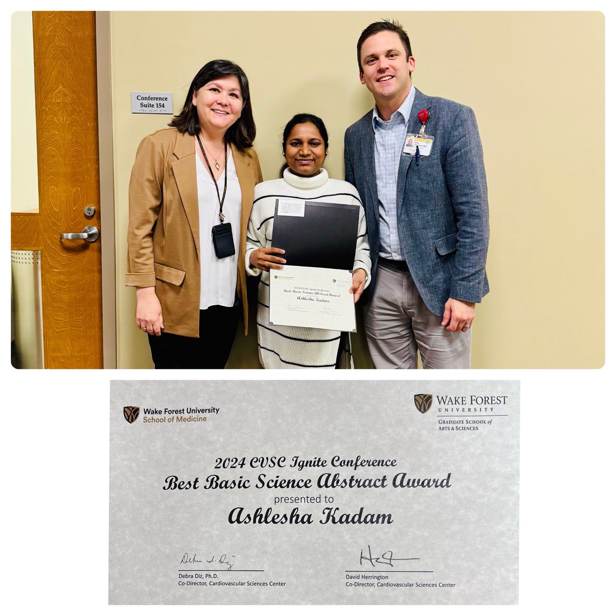 Dhanendra Tomar (@dhtomar) on Twitter photo Congratulations to Ashlesha Kadam, postdoctoral fellow in the #TomarLab, for winning the Best Poster Presentation Award at the Wake Cardiovascular Science Center’s Ignite Conference! Well deserved! #ScienceExcellence #ResearchLeadership #postdoc #mitochondria @WFcardiology Congratulations to Ashlesha Kadam, postdoctoral fellow in the #TomarLab, for winning the Best Poster Presentation Award at the Wake Cardiovascular Science Center’s Ignite Conference! Well deserved! #ScienceExcellence #ResearchLeadership #postdoc #mitochondria @WFcardiology