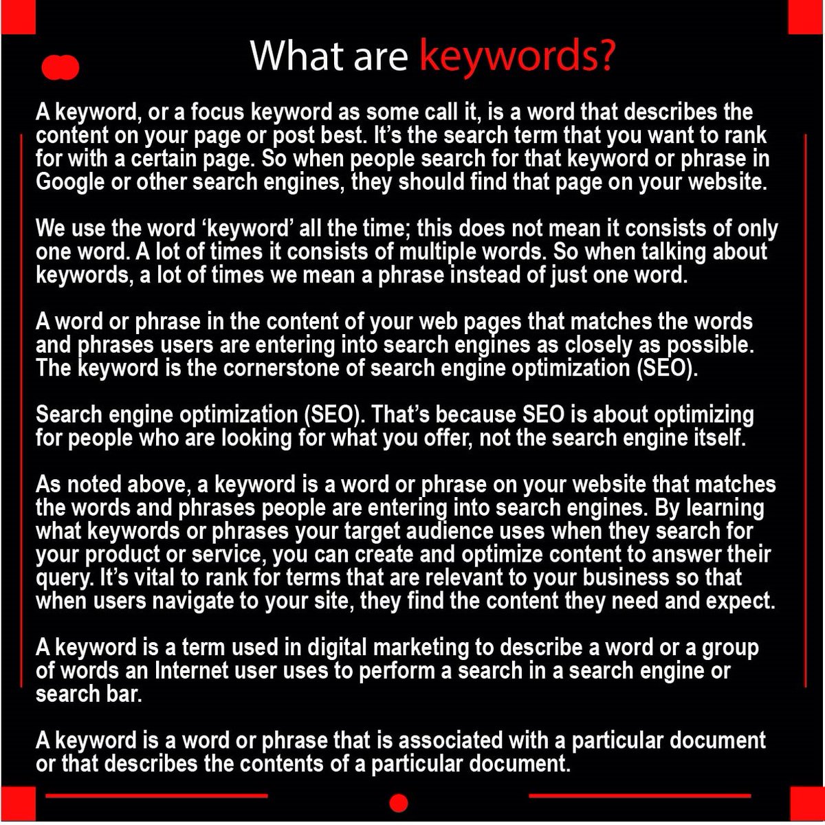 RebayaHasan's tweet photo. 🎯⚡ 📢 
A keyword, or a focus keyword as some call it, is a word that describes the content on your page or post #marketingagencylife #digitalmarketing #digitalmoney #youtubereels #youtubetipsforbusiness https://t.co/YnqnWWZfZ6