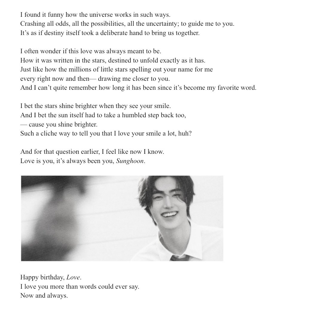 #sunghoon i'd speak your name into the night and let the stars hold it