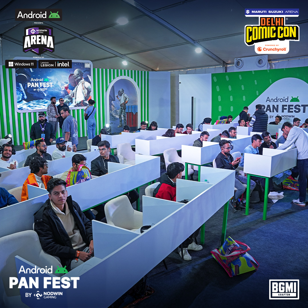 NodwinGaming's tweet photo. The battles got fiercer, the plays got bolder, and the crowd louder! Here’s everything that made Day 2 of Android Pan Fest unforgettable! 🎮🔥

#ComicConIndia #ComicConDelhi #Panfest #BGMI #OpenTournament #ParticipateandWin #NODWINgaming #GamingCommunity #IndianGamingCommunity #AndroidPanfest #Android