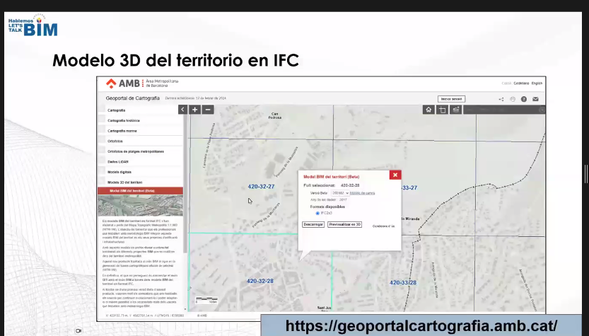 Presentación de la Ing. Montserrat Monteagudo 🇪🇸 / Resp. de la sección de cartografía
✅ Tema: Integración de las bases cartográficas oficiales de gran escala del Área Metropolitana de Barcelona (AMB) en BIM
VI Congreso #HablemosBIM 2024