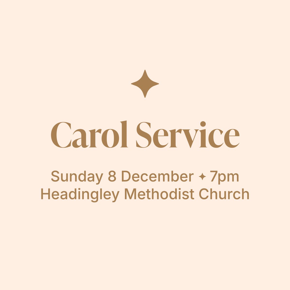 LeedsVineyard's tweet photo. Bring along your friends &amp; family and join us for our Carol Service ✨

A Christmas message wrapped up in favourite carols with the choir, familiar readings and followed by festive refreshments.

✨ Sunday 7pm at Headingley Methodist Church https://t.co/55cQUBgpLz