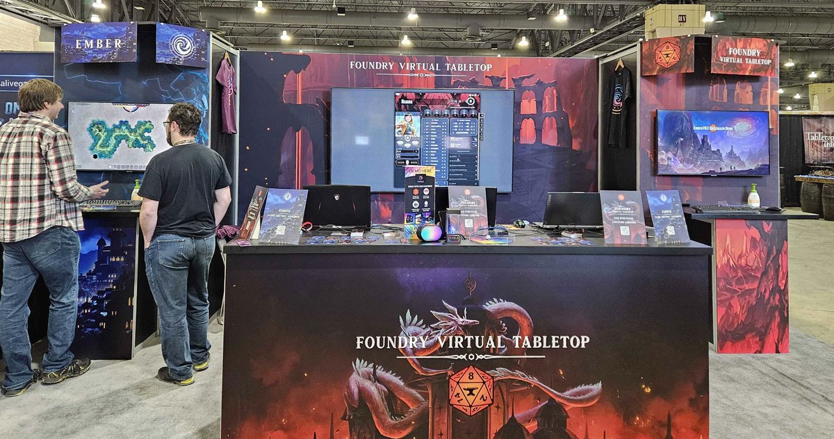 We are ready to roll for #PAXUnplugged2024 day 2! If you are at the convention be sure to stop by our booth and check out our Ember pre-alpha demo, meet the team, see new V13 features, and maybe walk away with a tee shirt!