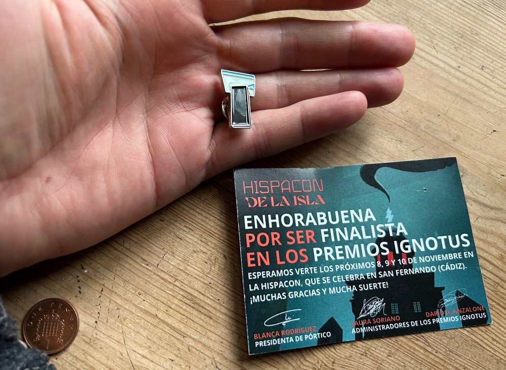 Mark__Lawrence's tweet photo. the smallest and least violent of my literary awards 😀
 
for being a finalist in Hispacon's Best Foreign Novel category with Red Sister... https://t.co/RS6jmlUf1z