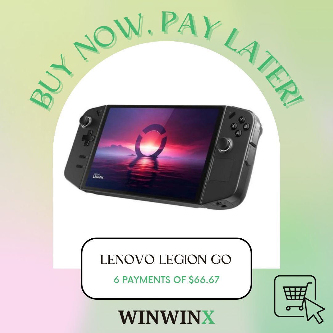 WinWinXPayments's tweet image. Level up your gaming without upfront costs on #WinWinX! Get your new gaming handheld with interest-free #PaymentsOverTime from a #TrustedCommunity! 🙌🏻🎮 #GamingGear #InterestFree #TrustedPlatform #GamingCommunity #TechDeals #BuyNowPayLater #HandheldGaming #Lenovo #LegionGo
