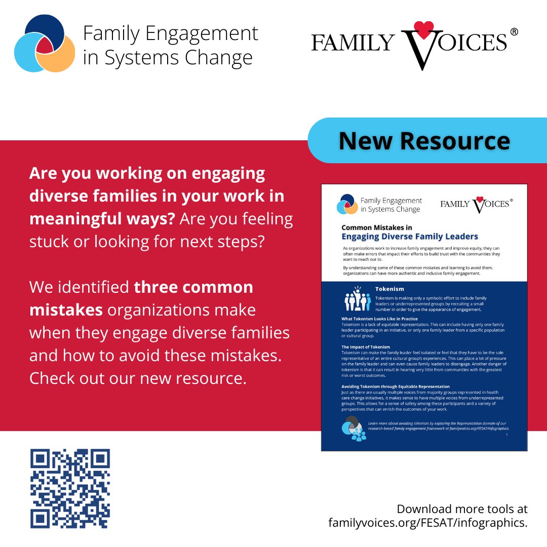 Tokenism, paternalism and exploitation are the common mistakes organizations make when they engage families. Learn how to avoid these errors and engage families authentically. familyvoices.org/FESAT #FamilyEngagement