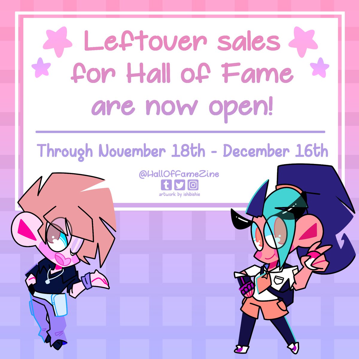 ✨DON'T MISS OUT ON OUR LEFTOVERS SALE✨
Our shop has a few bundles, a la carte merch, a discounted mini print (x4) bundle and a discounted die-cut sticker (x4) bundle! We're also giving away ONE FULL BUNDLE! Find out more in our 📌 post!