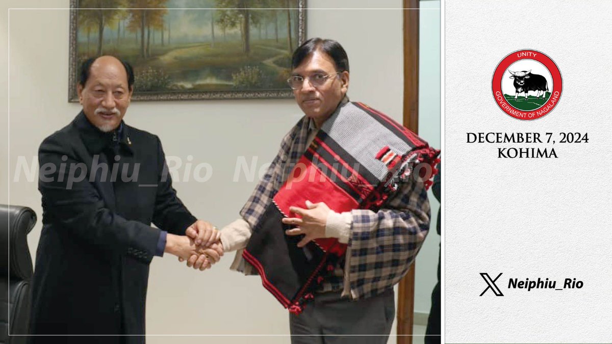 Neiphiu_Rio's tweet photo. Had the pleasure of meeting Dr. @mansukhmandviya, Hon'ble Union Minister @LabourMinistry and @YASMinistry. I am grateful for his continued support for Nagaland. I wish him a pleasant stay and look forward to more fruitful interactions. https://t.co/evof3AAzZm