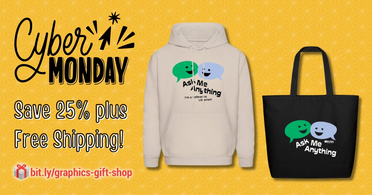 Save 25% plus FREE Shipping through December 8th. alagraphics-gift-shop.myspreadshop.com/reference+libr… #ALA #RUSA #CyberMonday