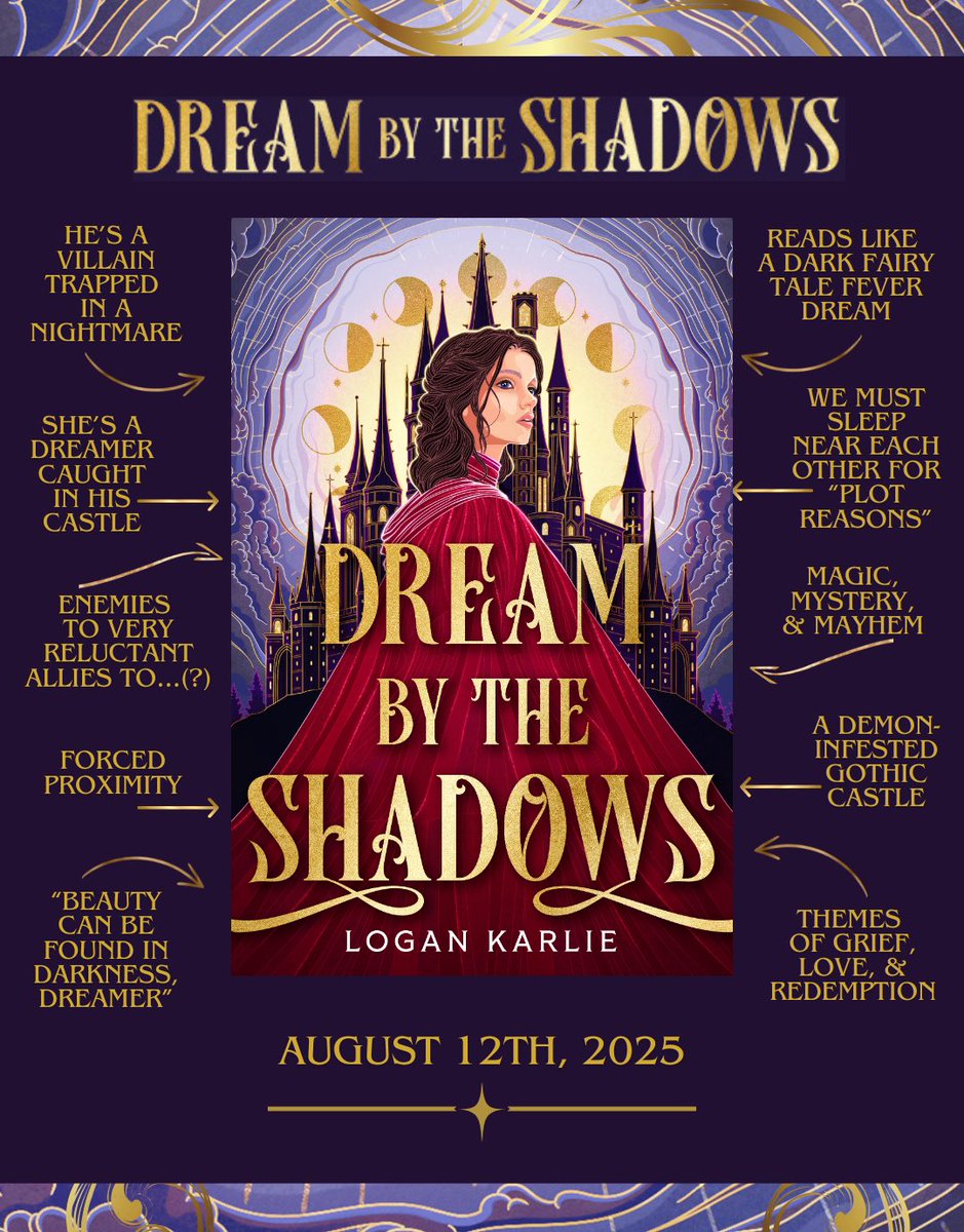 LoganKarlie_'s tweet photo. DREAM BY THE SHADOWS is now available to 𝒑𝒓𝒆-𝒐𝒓𝒅𝒆𝒓 in the US/UK/Canada! (🔗 in bïø)

The 𝒅𝒆𝒍𝒖𝒙𝒆 𝒇𝒊𝒓𝒔𝒕 𝒆𝒅𝒊𝒕𝒊𝒐𝒏 will have:
🕯️ foil and embossing
🕯️ celestial sprayed edges 
🕯️ printed endpaper maps
🕯️ printed case design 

#DreamByTheShadows #fantasybooks https://t.co/bnlRmo9OLh