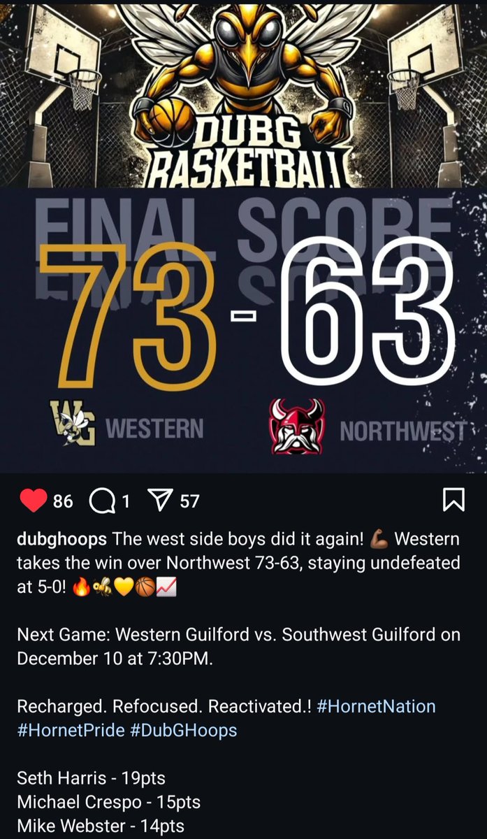Great Conference Opener Victory. First time winning a conference opener since the 2016-2017 season. 

Seth Harris 19 points
Michael Crespo 15 points
Mike Webster 14 points