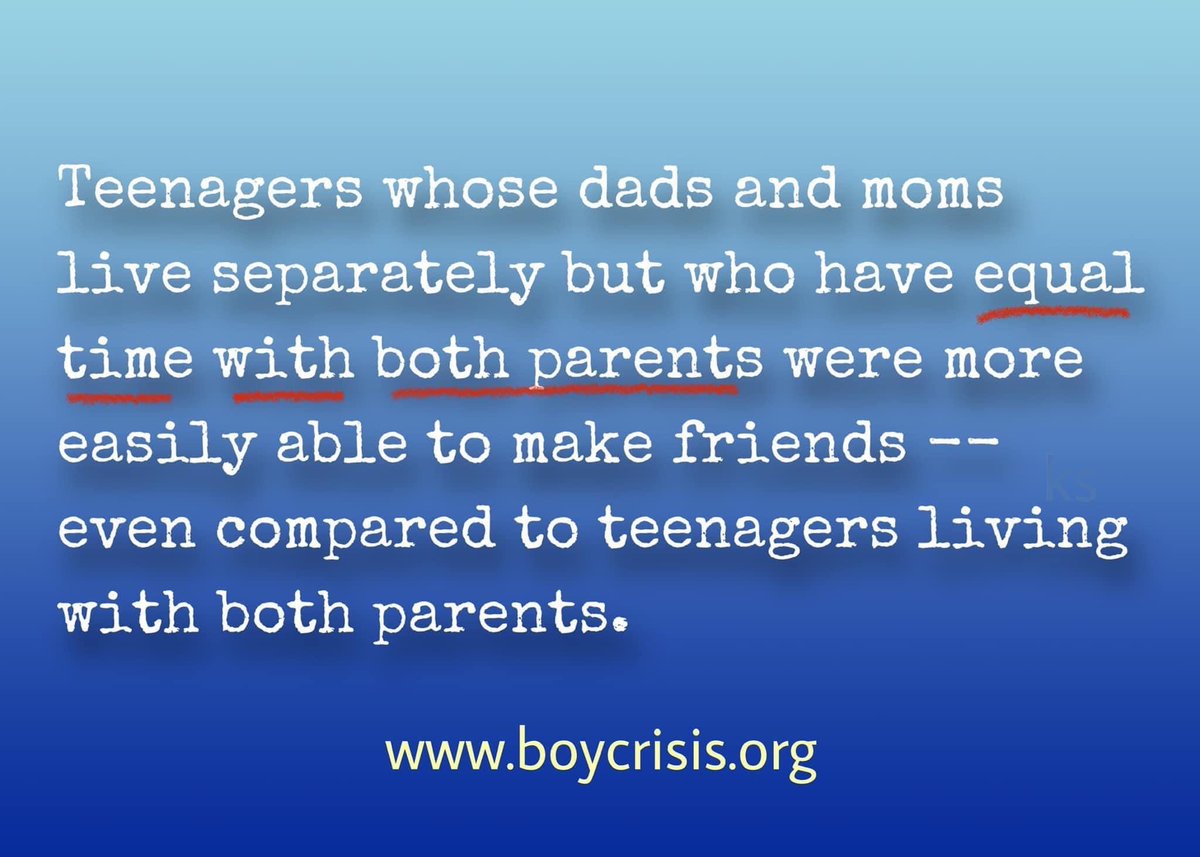 NatlParentsOrg's tweet photo. WHAT DO YOU THINK ABOUT THIS: Kids with divorced parents and equal custody are actually better at making friends, studies says! #divorce #dadsandmoms #equaltime #love #relationshipgoals #parenting #parenthood #family https://t.co/AuoFuBNOiW