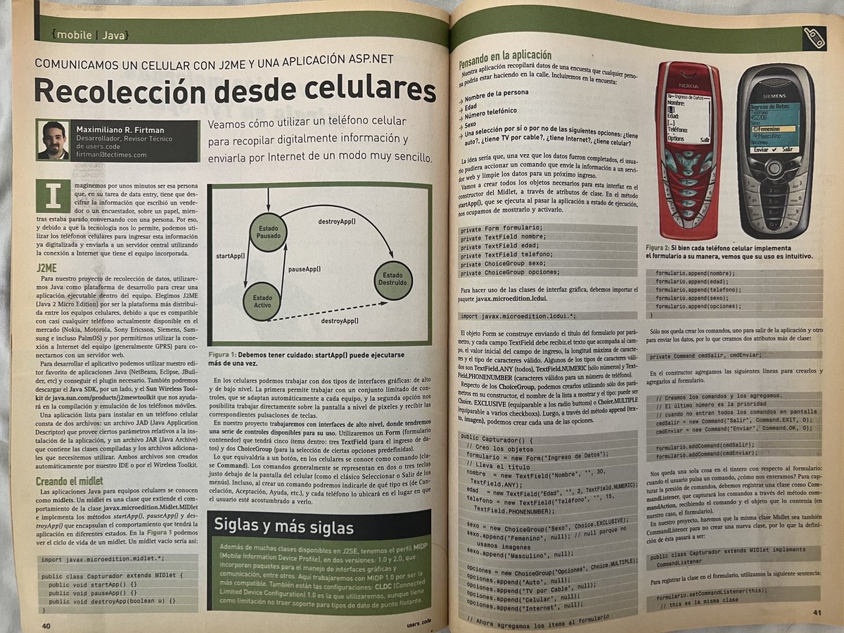 maxifirtman's tweet photo. Lo que seguro todos esperaban: la nota de Recolección de datos desde celulares con J2ME #RetroIT https://t.co/jZx6tVAvro
