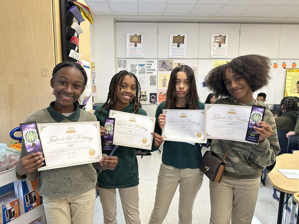 WalkerMillMS's tweet photo. Look at the smiling faces of these newly published authors! Walker Mill scholars are second to none!!! @WMMSTAG #pgcps #pgcpsproud #Author #pantherpride #respecttheden https://t.co/IhQ8cr3FPZ