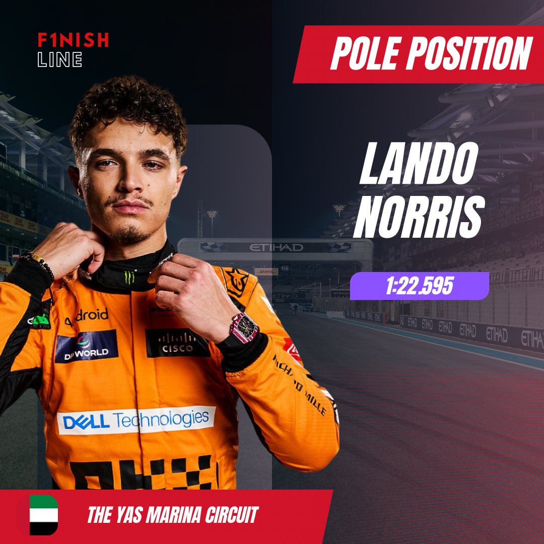 F1nishLine_'s tweet photo. 🇦🇪| Front row lockout para a McLaren em Abu Dhabi 

As papaias lideram e já têm pé e meio no título de construtores 
Sainz 3.º, Hulkenberg monstro em 4.º e Verstappen sai de 5.º.

Amanhã arrancamos para a última corrida do ano 🔥⏳
#F1naSPORTTV @sporttvportugal https://t.co/LrdigezHYv