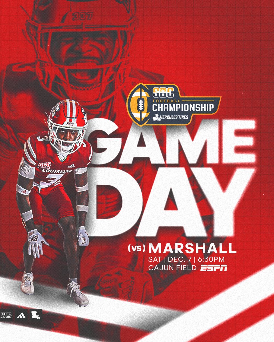 RaginCajunsFB's tweet photo. One more time at home ... 𝗧𝗢𝗚𝗘𝗧𝗛𝗘𝗥

🆚 vs Marshall
📅 12.07.24
⏰ 6:30 pm
🏟️ Cajun Field

📺 https://t.co/uBWEVUrcbY
📻 https://t.co/oDkWQvaTmN
📊 https://t.co/yi77xXgOwP
🎟️ https://t.co/I2s0zGM2Hh

#cULture | #GeauxCajuns https://t.co/q4FToZHTKZ