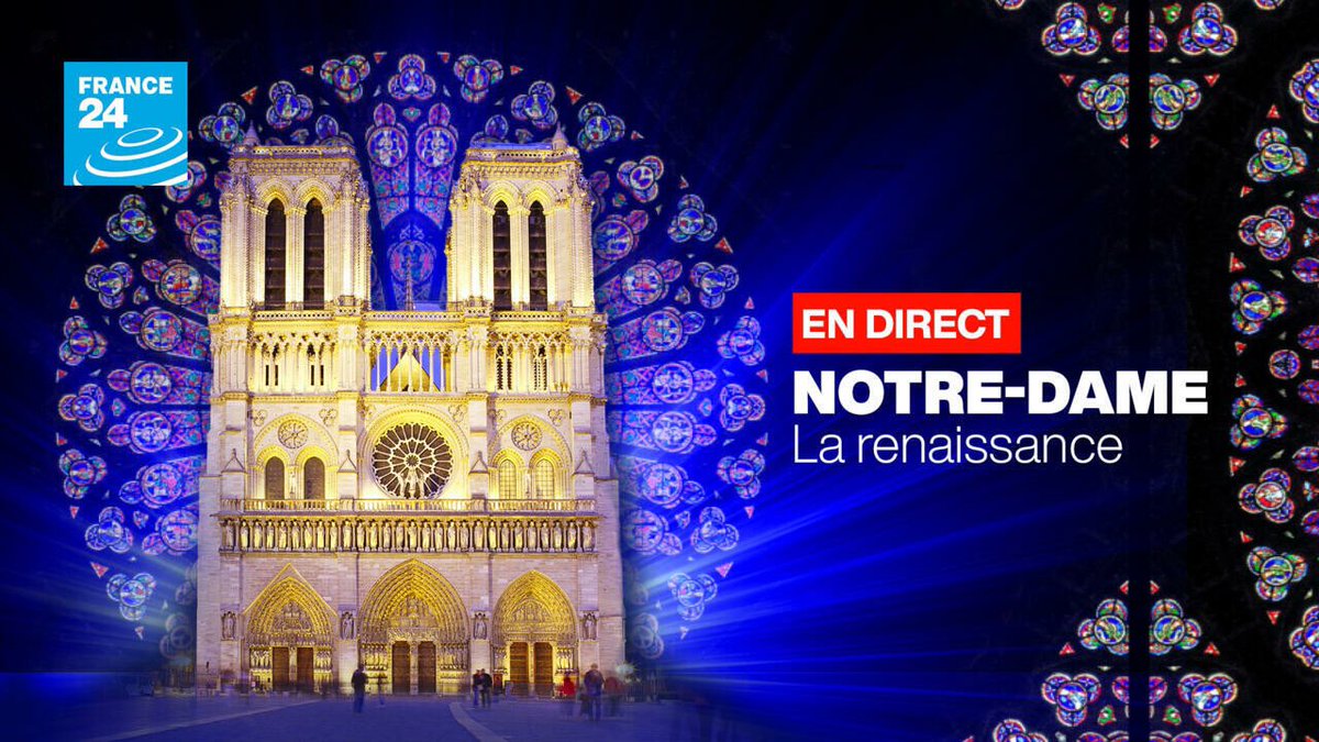 gougeoneuropa's tweet photo. Suivez-nous en direct sur @France24_fr dès 18h pour la réouverture de la cathédrale Notre-Dame de Paris. @AudeLechrist et nos invités vous feront vivre la cérémonie en direct !

@KarimHakiki
@MaTovmassian
@FRANCE24 https://t.co/OIw3Gy0OFF