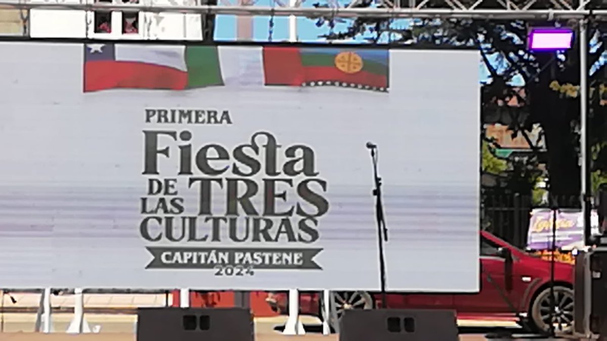 Hoy en La Araucanía: Respeto,diversidad,pluralismo,tolerancia, convivencia, juntas las banderas de Italia, Chile y Mapuche.