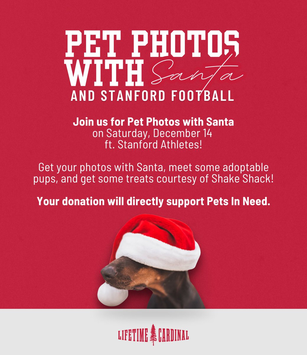 Support Pets in Need this holiday season  by joining us on December 14 at Shake Shack! Additionally, you can donate to their fundraiser through this link:

classy.org/event/pet-phot…

<a href="/petsinneed1965/">Pets In Need</a> <a href="/Lifetime_Card/">Lifetime Cardinal</a>