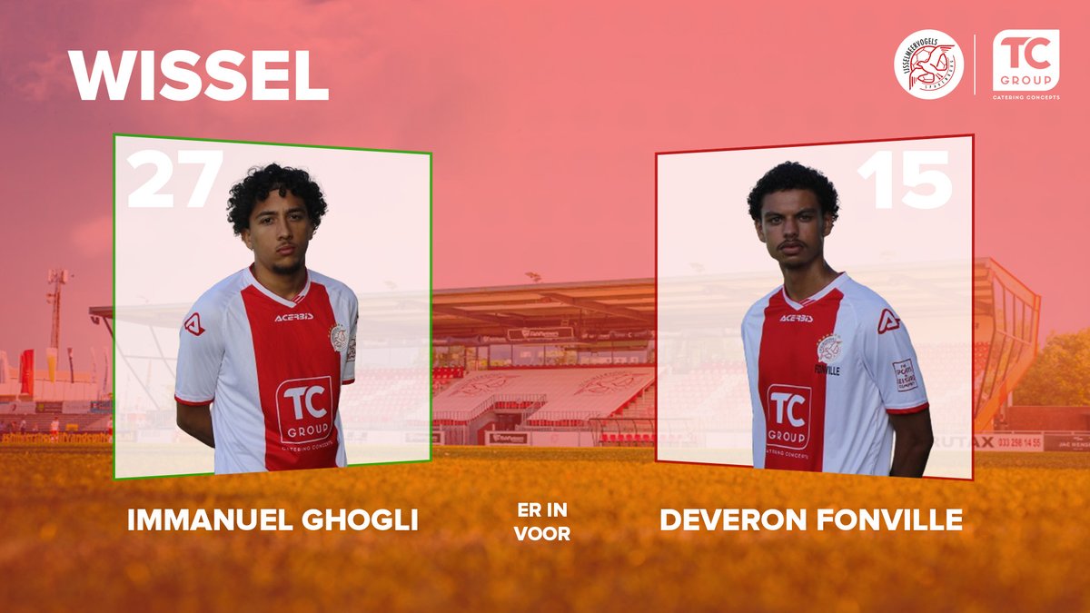 VVIJV's tweet photo. 71' π WISSEL | IJsselmeervogels wisselt. Immanuel Ghogli komt in het veld voor Deveron Fonville.
#DVSIJS (2-1) https://t.co/yTPzQWxK2D