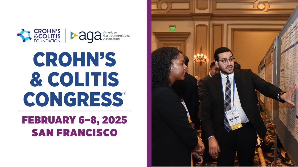 AmerGastroAssn's tweet image. As we mark the last day of #CCAwarenessWeek, let’s work together to revolutionize #IBD care. #CCCongress25 is where GIs can come together to improve prevention, treatment and cures. Register for #CCCongress25 now. @CrohnsColitisFn ➡️
ow.ly/oQi450TiXgU