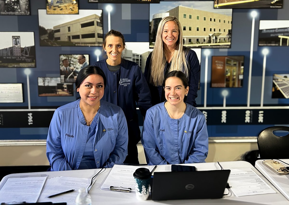 AlamanceCC's tweet photo. This morning, ACC hosted a Mini Missions of Mercy (MOM) Dental Clinic, offering free dental services to students, employees, &amp; residents. 💙 Huge thanks to our Dental Assisting students, faculty, staff, &amp; volunteers—&amp; special shoutout to Trustee Dr. Roslyn Crisp for her support! https://t.co/mG3J7D2IJO