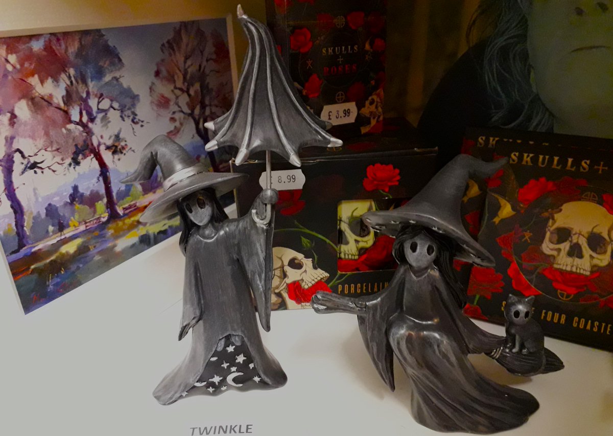 Just flown in. Two new figurines known as 'Little Souls'.  On the left is 'Twinkle' and on the right is 'Beam'. These witch figurines are only available from our wee shop at 84 West Bow (Victoria Street) #Edinburgh