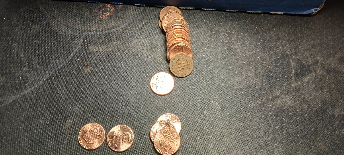 chadwicksirnio's tweet photo. Saturday morning #coinrollhunting is going great! 1918 Wheat and 1895 IHP  and not quite half way through the box! #coins #rarecoins #coinhunt #keepcheckingthatchange https://t.co/vUMYLvZS5K