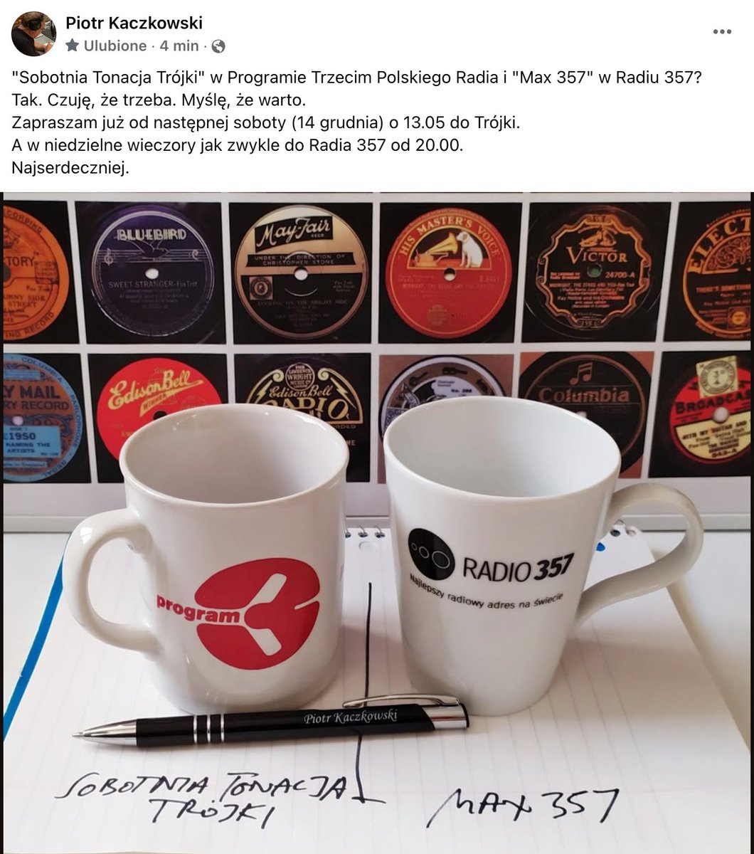 I to jest NEWS! 
Piotr Kaczkowski wraca do Trójki. Co tydzień będziemy Go słuchać w "Sobotniej Tonacji Trójki". 

Już nie mogę doczekać się pierwszej audycji, zwłaszcza, że MiniMax był najważniejszym programem muzycznym mojej młodości.