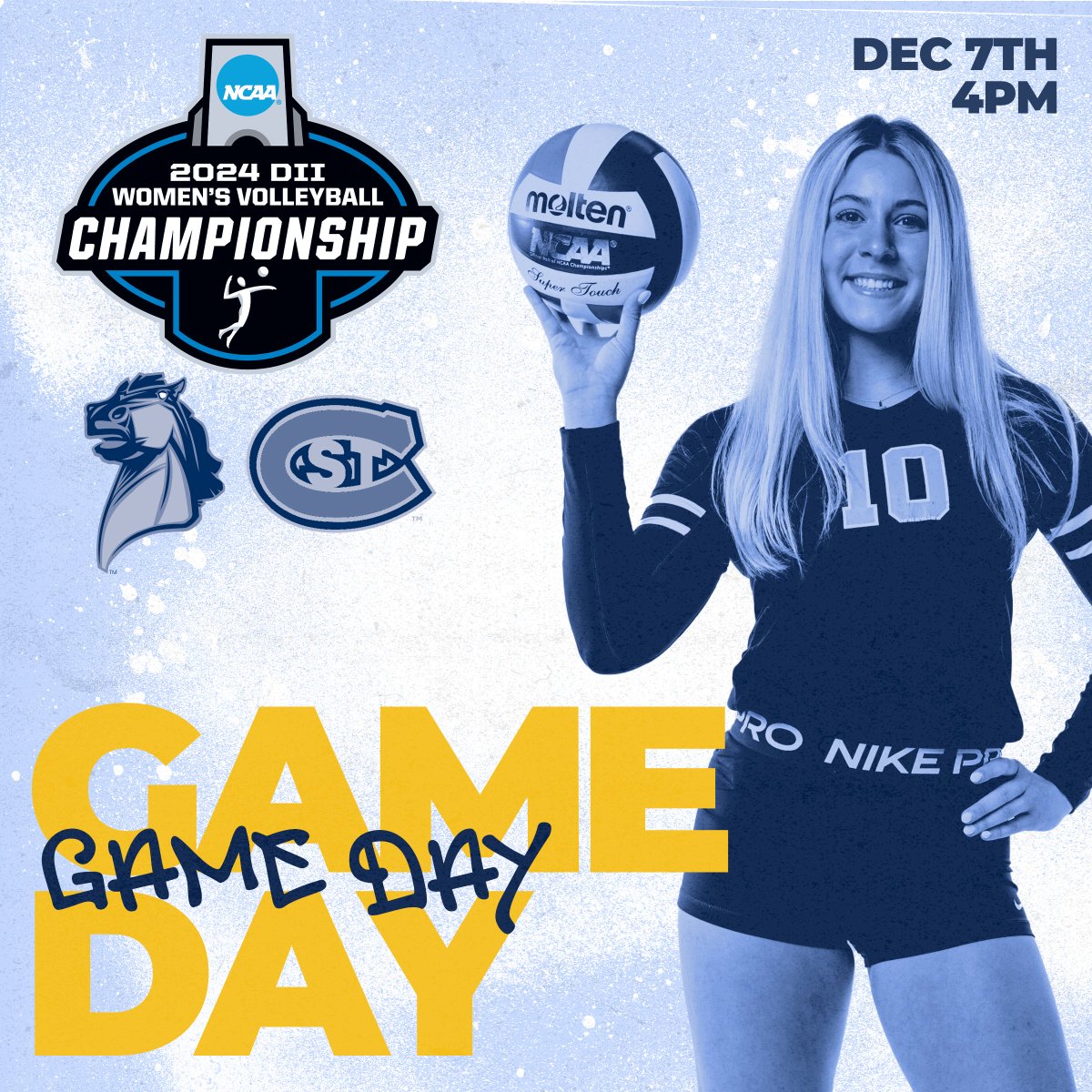 𝓡𝓮𝓰𝓲𝓸𝓷𝓪𝓵 𝓒𝓱𝓪𝓶𝓹𝓲𝓸𝓷𝓼𝓱𝓲𝓹 𝓖𝓪𝓶𝓮𝓭𝓪𝔂

No. 6 Central Oklahoma at No. 2 St. Cloud State this afternoon in the NCAA Division II Women's Volleyball Championship Central Region Final!

📺 nsicnetwork.com/scsuhuskies 

<a href="/UCOvolleyball/">UCO Volleyball</a> x #RollChos