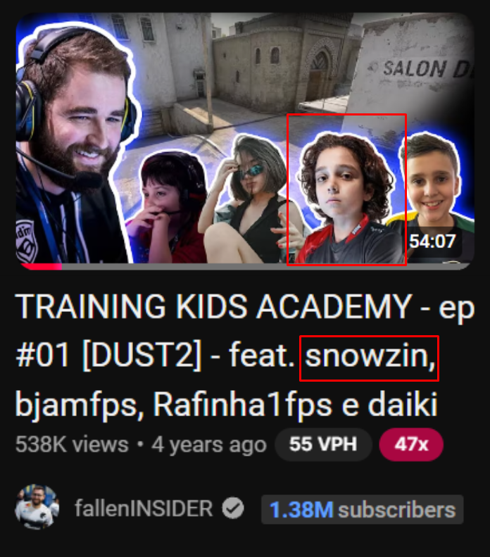 Ozzny_CS2's tweet photo. 4 years ago, FalleN uploaded a video teaching kids play CS, featuring snow from paiN ‼️

Today, they faced each other in the Major 🇧🇷 https://t.co/O9gMYgLbKH