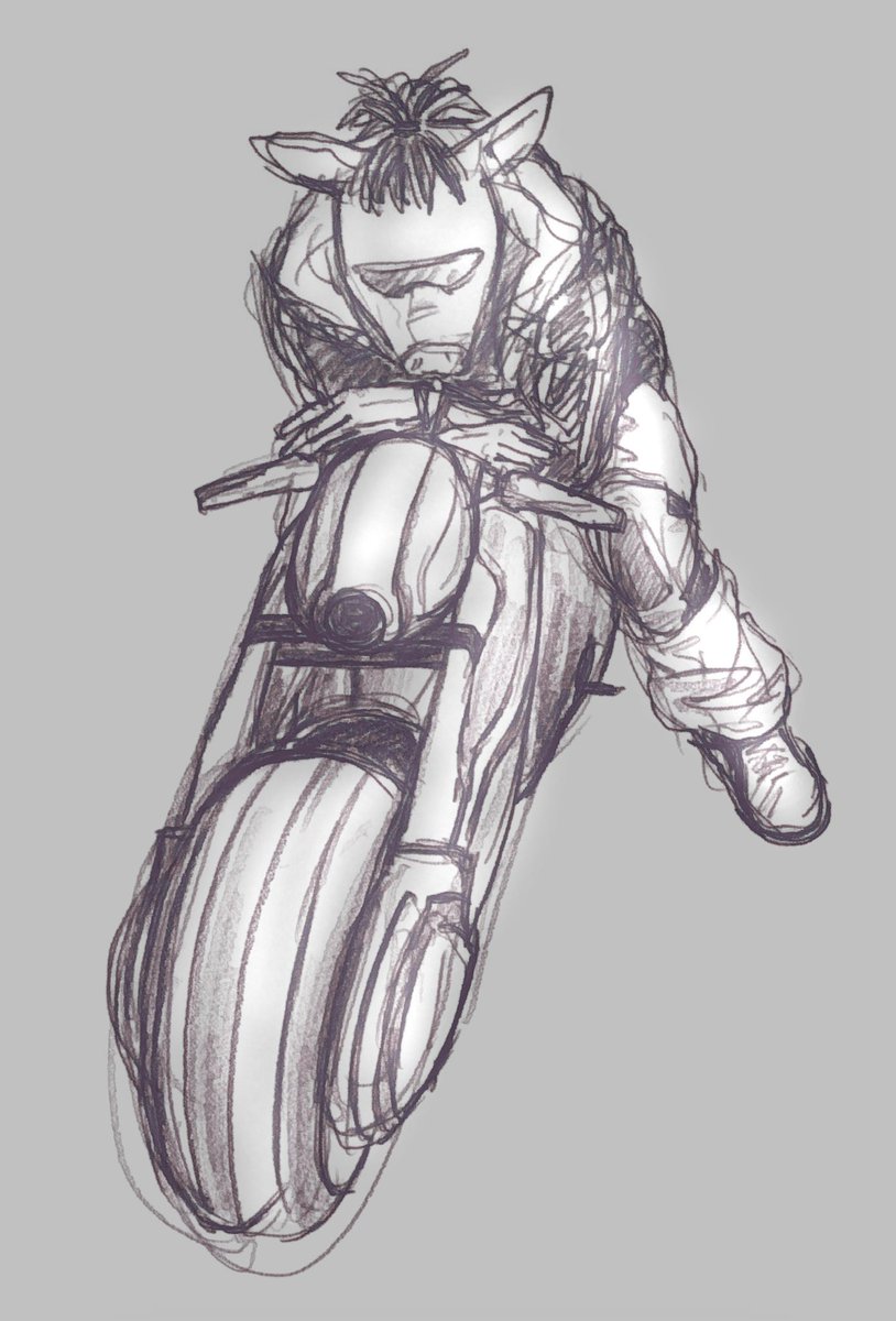 あまりに画が良すぎてどうしても描きたくなってしまった…！！
このポーズなんなん…😇💓
（バイク知識は皆無のため薄目で見てね）
#ドズル社アート
#誰でも見れますねぇ
#VCRGTA