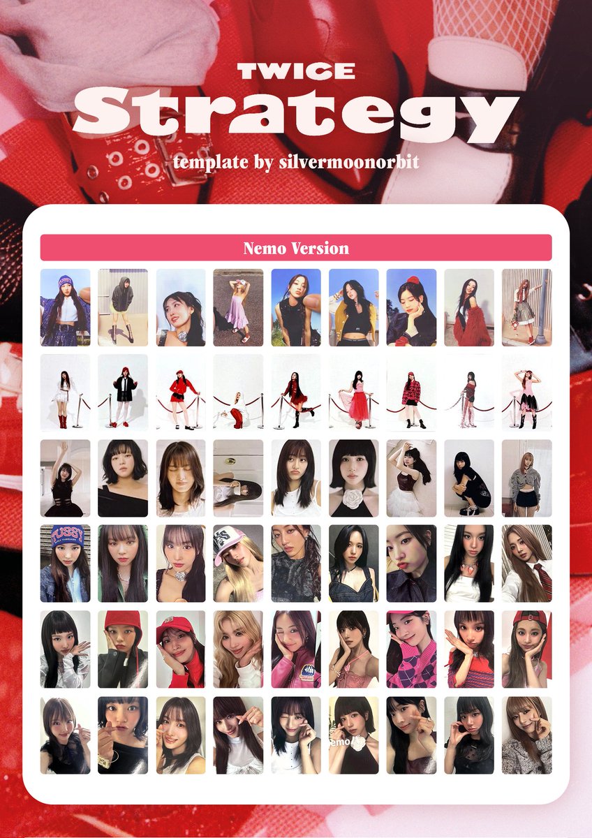 ❤️ TWICE Strategy OT9 album photocards template ✅️ ALL